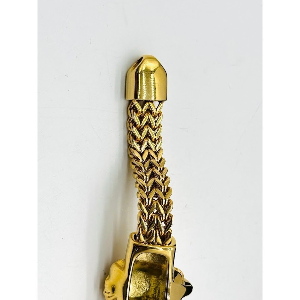 Luxury Gold Lion Head Chain Bracelet Heavy Statement Unisex 8.5" Designer Style - Picture 14 of 14